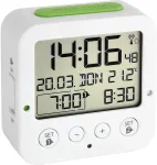 TFA 60.2528.02 Bingo white Digital RC Alarm Clock w. Temper
