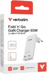 VERBATIM Fold n Go Charger GaN 65W 2xUSB-C PD 3.0 PPS