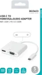 DELTACO TYPE C TO HDMI+VGA+AUDIO+PD100W