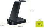 Mobile Origin Juhtmevaba laadimisalus 3-in-1 Samsung seadmetele, telefon + Galaxy Watch + Galaxy Buds, must, PW13,