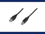 Digitus USB 2.0 Anschlusskabel Typ A -B St/St 3.0m, sw