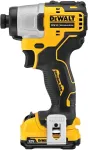 Dewalt Cordless Impact Wrench DCF801D2, 12 Volt, 1/4" yellow/black, 2x Li-ion batteries 2.0 Ah, in T STAK box