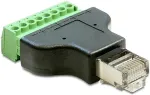 DeLOCK Adapter RJ45 Stecker > Terminalblock 8 Pin 2-teilig 3,5 mm