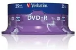 Toorikud VERBATIM 1x25 DVD+R 4,7GB 16x Speed, matt silver