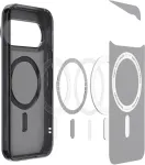 SPIGEN &Uuml;mbris Ultra Hybrid (MagFit), Google Pixel 11 Pro XL, matt l&auml;bipaistev musta &auml;&auml;re ja Qi2/MagSafe ringiga,