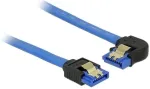 DeLOCK Kabel SATA 6 Gb/s Buchse gerade > SATA Buchse links gewinkelt 70cm blau mit Goldclips