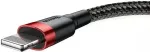 BASEUS Lightning Cafule kaabel 2.4A 0.5m Red + Black (CALKLF-A19)