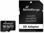 M&auml;lukaart MEDIARANGE SD MicroSD Card 512GB UHS-1 Cl.10 inkl. Adapter