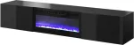 Cama MEBLE RTV cabinet SLIDE 200K with electric fireplace 200x40x37 cm all in gloss black