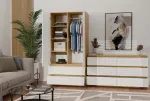 TOP E SHOP MALWA SS-90 wardrobe, artisan oak/white