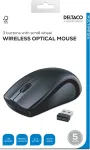 Hiir DELTACO Wireless optical mouse , USB receiver, 3 buttons w/ a scroll, 1200 DPI, black / MS-811 / 1903434
