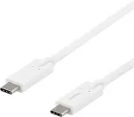 DELTACO USB-C - USB-C kaabel, 5Gbit / s, 5A, 2M, valge