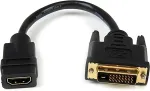 StarTech .com HDMI - DVI-D, M/F, HDMI 19p, DVI-D 25p, Male/Female, Black, 0.2, RoHS