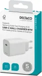 DELTACO USBC-GAN05 mobile device charger Mobile phone, Laptop, Smartphone, Tablet White AC Fast charging Indoor