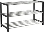 Home4you Jalatsiriiul BRODY 3-kordne 80x31xH50cm, must/kroom