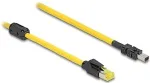 DELOCK Mini I/O 8 Pin D-Form Typ 2 Stecker zu RJ45 Stecker Cat.6 Kabel 1 m gelb