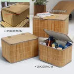 Home4you Kast MAX BAMBOO 28x20xH18cm, kaanega, bambusest
