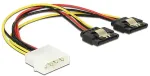 DeLOCK Kabel Power Molex 4 Pin Stecker > 2 x SATA 15 Pin Buchse Metall 20 cm