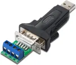 Digitus USB-A 2.0 Male to RS485 (DB9) Male Converter / Adapter + 3-pin Screw Terminal | FTDI FT232RL Chipset | with additional 0.8 m cable