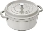 STAUB Round Cast Iron Pot - 1.7 ltr, White Truffle