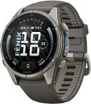 Garmin Nutikell Fenix 9 &ndash; 43mm, Titanium with Pebble Grey Silicone Band