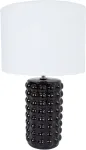 Home4you Laualamp DUNIK H39cm, kuppel: valge, jalg: must keraamika