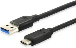 EQUIP Kabel USB-A3.2->C Gen1 3A St/St 0.50m schwarz