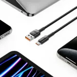 Tech-Protect USB-kaabel USB-A otsik <-> USB-C otsik, 1m, 100W / 5A, must, vastupidav,