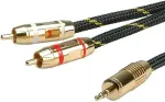 ROLINE GOLD Audio-Verbindungskabel 3,5mm Stereo - 2x Cinch Stecker / Stecker 2,5m
