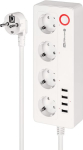 No name Listwa sieciowa Kruger&Matz 4 gniazda typu niemieckiego i 4xUSB 2100 mA Connect P6 Tuya