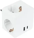 Kabelmeister Steckdosenw&uuml;rfel mit 3x Schutzkontakt-Buchse, USB-C (20W, PD 3.0) und USB-A Buchse (18W), wei&szlig;