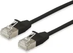 EQUIP Patchkabel Cat6A SlimFlex F/FTP 0.15m schw.LSZH 2xRJ45 Polybeutel