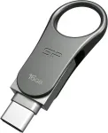 M&auml;lukaart Silicon Power Mobile C80 USB flash drive 16 GB USB Type-A / USB Type-C 3.0 (3.1 Gen 1) Titanium