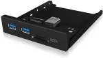 ICY BOX IB-HUB1417-i3, front panel (black, 1x USB Type-C, 2x USB Type-A, card reader)