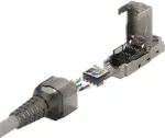 DELTACO RJ45 plug Cat6A, shielded, tool-less metal / MD-106