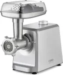 Caso | Meat Mincer | FW 2500 | Stainless Steel | 2500 W | Number of speeds 2 | Throughput (kg/min) 2.5 | 3 stainless steel cutting plates (3 mm, 5 mm and 8 mm), Sausage filler, Cookie attachment with 4 moulds, Stuffer