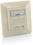 EQUIP Professional - Anschlussdose, unterputz - RJ-45 X 2 - Pearl White, RAL 1013 - f&uuml;r equip Universal Surface Mounting Box (125775)