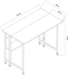 MALMBERGS Folding desk table Maclean, black, mobile 100x58cm, max. 50kg, MC-126 B