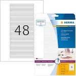 Herma Special - Permanent selbstklebende, matte, lichtundurchl&auml;ssige CD/DVD-Papieretiketten - wei&szlig; - 114,3 x 5,5 mm 1200 Etikett(en) (25 Bogen x 48) (5078)