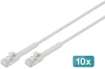 Digitus CAT 6A F-FTP kaabel, vask, 3 m, hall, 10 tk.
