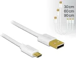 DeLOCK Daten- und Schnellladekabel USB 2.0 Typ-A Stecker > USB 2.0 Typ Micro-B Stecker 3 St&uuml;ck Set wei&szlig;