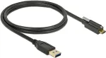 Delock USB3.1 USB Typ-A Stecker > USB 3.1 Gen 2 USB Type-C&trade; Stecker mit Schraube oben 1 m