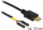 DELOCK - USB-Kabel - USB-C (M) bis 2 pin USB header (W) separate - USB 2.0 - 10 cm - Schwarz