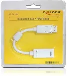DeLOCK Displayport Adapter DP -> HDMI St/Bu 0.22m Kabel wei&szlig;