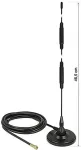 DELOCK LTE Antenne SMA Stecker 7 dBi starr omnidirektional mit magnetischem Standfu&szlig; und Anschlusskabel RG-58 3 m outdoor schwarz