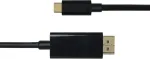 DELTACO USB-C - DisplayPort kabelis 4K UHD, paauksuotos jungtys, 2m, juodas / USBC-DP200-K / R00140015