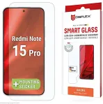 Displex Smart Glass (9H) for Xiaomi Redmi Note 15 Pro, Mounting Sticker, unbreakable