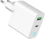 GEMBIRD USB-A/USB-C Charger LED 20W PD QC3.0 White