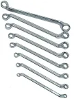 BR&Uuml;DER MANNESMANN Ringschl&uuml;sselsatz, 8-teilig aus Chrom-Vanadium Stahl, DIN 838, verchromt, polierte - 1 St&uuml;ck (140-08 DIN)
