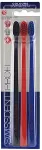 Hambahari Swissdent Profi Colours Trio Black, Red, Blue 3pc - Soft-Medium Toothbrush uniseks